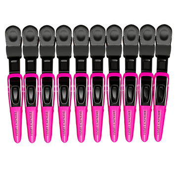 Hair Expert Clip Зажими-крокодили, х10, Рожеві