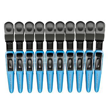 Hair Expert Clip Зажимы-крокодилы, х10, Синие