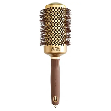 Olivia Garden Expert Blowout Shine Wavy Bristles Gold&Brown 55 мм