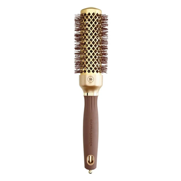 Olivia Garden Expert Blowout Shine Wavy Bristles Gold&Brown 35 мм