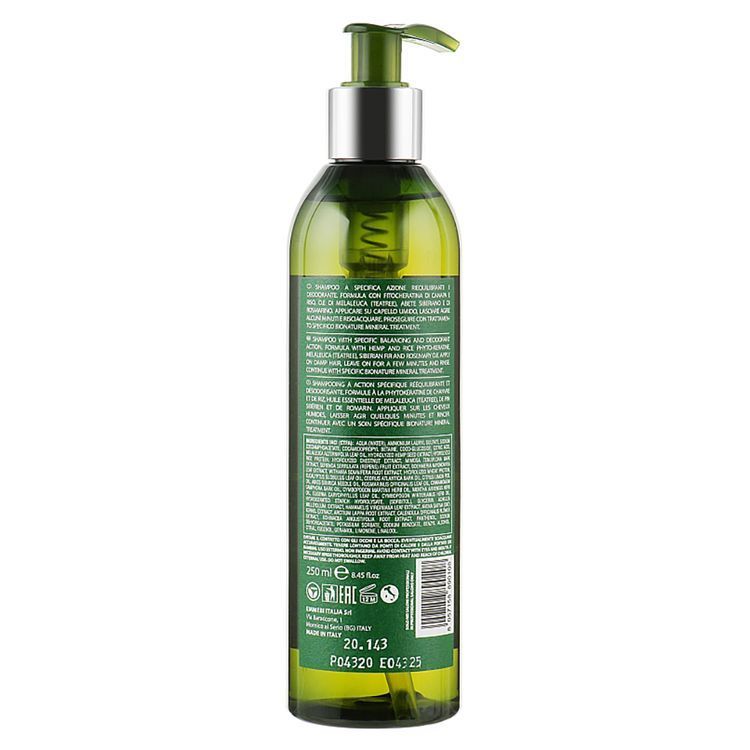 Emmebi Italia Bionature Mineral Treatment Hyperhidrosis Shampoo, Шампунь від гіпергідрозу 250 мл