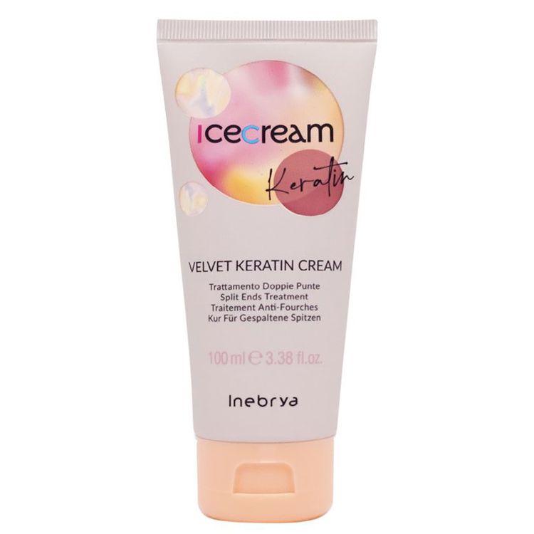 Inebrya Ice Cream Keratin Velvet Keratin Cream Крем с кератином против секущихся кончиков (New Design) 100 мл