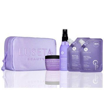 Набор для тонких и ломких волос с косметичкой Luseta Beauty Biotin & Collagen Travel Set
